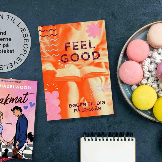 Billede af ungdomsbøger og feel good plakat
